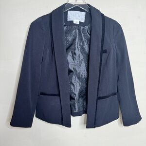 Cooperative Black blazer with velvet trim